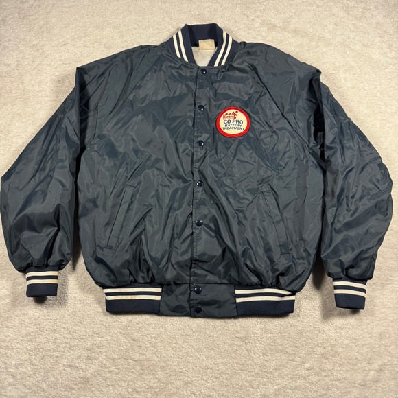 Auburn Sportswear Mens XL Navy Blue Nylon Sears Co Pro Patch Coach‎ Jacket USA